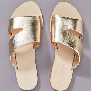 Anthropologie Monica Slide Sandal - Gold